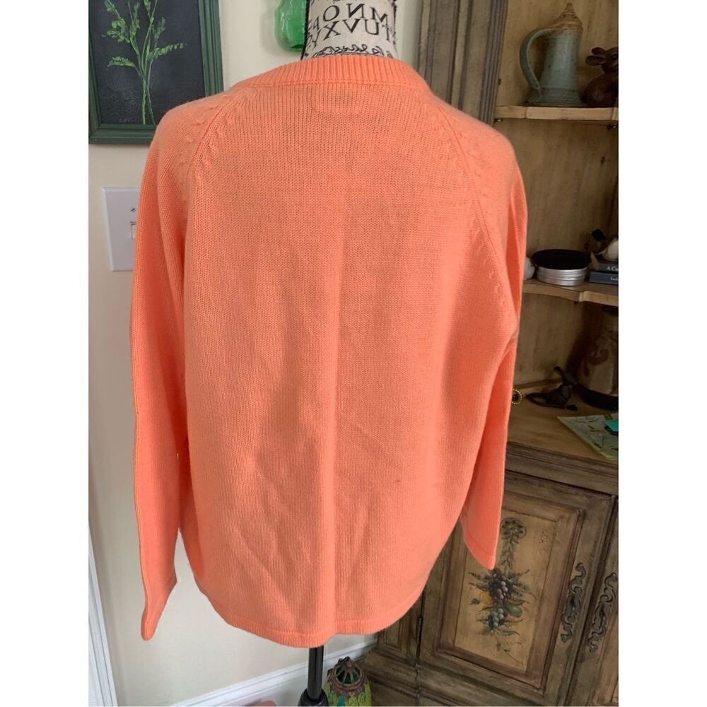 Vintage Sherbet Orange Cardigan 1980s - Picture 5 of 6